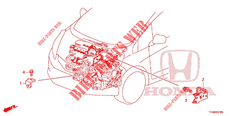 ESTEIO DO ARNES DO MOTOR(1.7L)(D.)  para Honda JAZZ 1.4 LUXURY 5 portas 5 velocidades manuais 2014