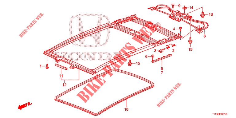 FRISO FORRO TEJADILHO/SOMBREIRA/VIDRO DESLIZANTE  para Honda JAZZ 1.4 LUXURY 5 portas 5 velocidades manuais 2014
