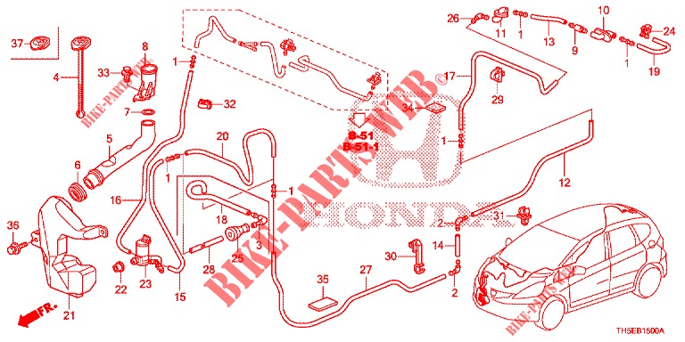 LAVA PARA BRISAS (2 PORTAS)  para Honda JAZZ 1.4 LUXURY 5 portas 5 velocidades manuais 2014