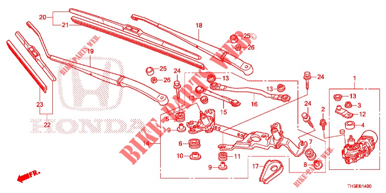 LIMPA PARA BRISAS (LH) para Honda JAZZ 1.4 LUXURY 5 portas 5 velocidades manuais 2014