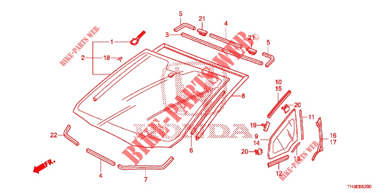 PARA BRISAS/ VIDRO TRASEIRO  para Honda JAZZ 1.4 LUXURY 5 portas 5 velocidades manuais 2014