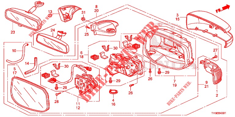 RETROVISOR/PALA SOL (VIRAGE AUTOMATIQUE) para Honda JAZZ 1.4 LUXURY 5 portas 5 velocidades manuais 2014