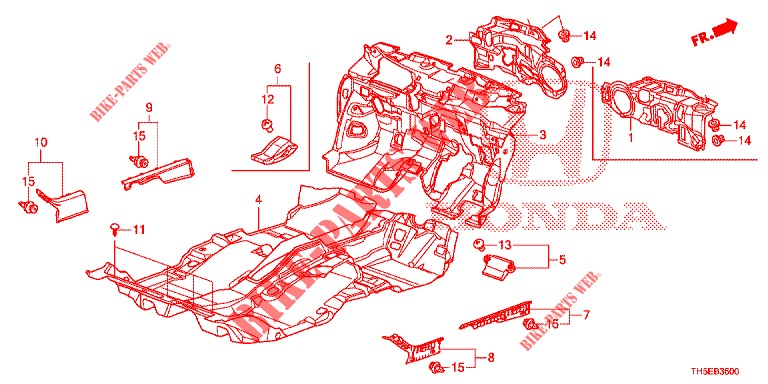 TAPETE PISO/ISOLADOR  para Honda JAZZ 1.4 LUXURY 5 portas 5 velocidades manuais 2014