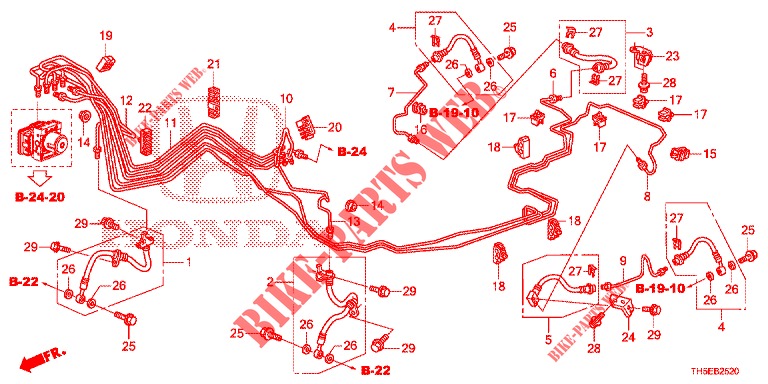 TUBO METALICO TRAVAOES/TUBO FLEXIVEL (LH) (VSA) para Honda JAZZ 1.4 LUXURY 5 portas 5 velocidades manuais 2014