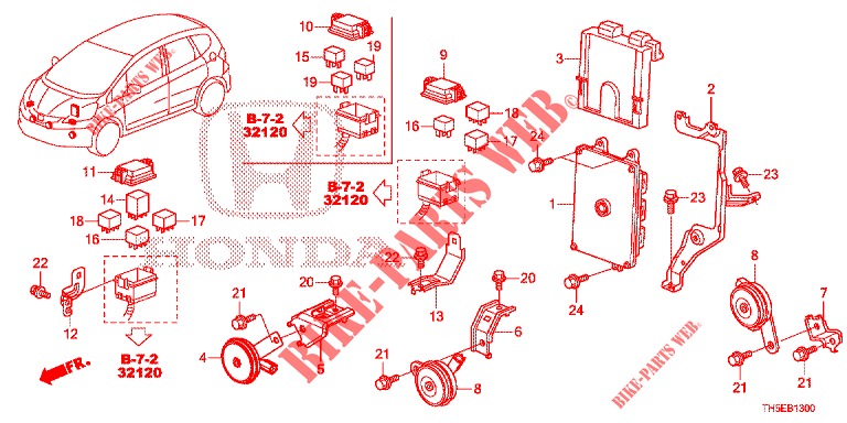UNIDADE CONTROLO (COMPARTIMENT MOTEUR) (LH) para Honda JAZZ 1.4 LUXURY 5 portas 5 velocidades manuais 2014