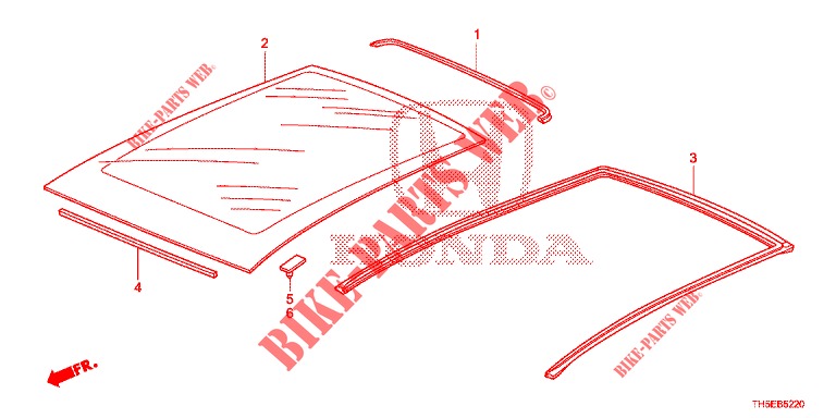 VIDRO DO TECTO  para Honda JAZZ 1.4 LUXURY 5 portas 5 velocidades manuais 2014