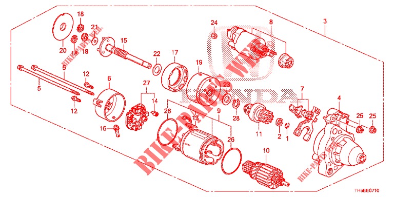 MOTOR ARRANQUE (DENSO) (1) para Honda JAZZ 1.4 LSP 5 portas 5 velocidades manuais 2014