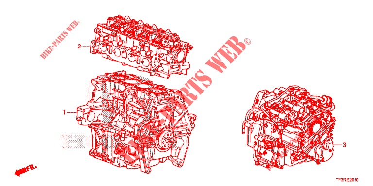 KIT JUNTAS/CONJ. MOTOR/CONJ. CAIXA VELOCIDADES  para Honda JAZZ 1.4 LUXURY 5 portas totalmente automática CVT 2015