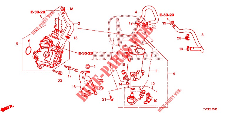     POMPE A HAUTE PRESSION (DIESEL) para Honda CIVIC DIESEL 1.6 EXECUTIVE 5 portas 6 velocidades manuais 2014
