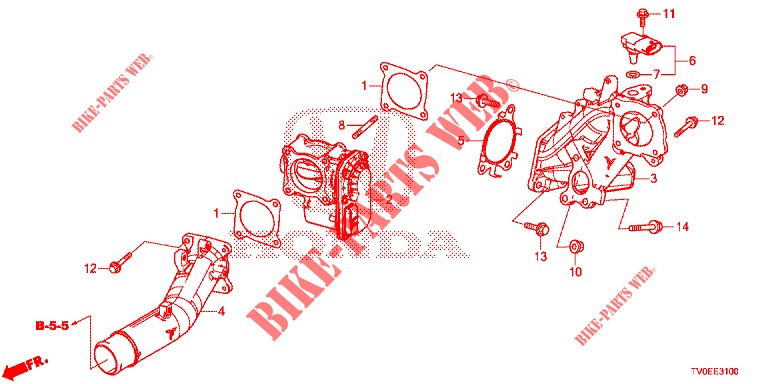     SOUPAPE VOLET ADMISSION (DIESEL) para Honda CIVIC DIESEL 1.6 EXECUTIVE 5 portas 6 velocidades manuais 2014