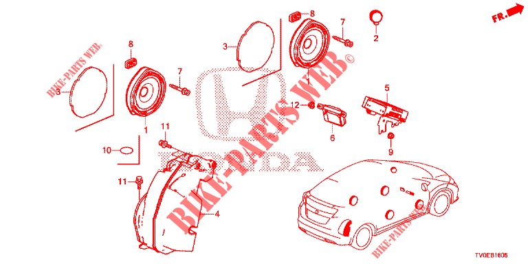 ANTENA/ALTIFALANTE  para Honda CIVIC DIESEL 1.6 EXECUTIVE 5 portas 6 velocidades manuais 2014