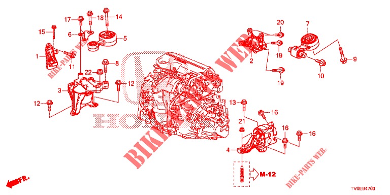 APOIOS MOTOR (DIESEL) para Honda CIVIC DIESEL 1.6 EXECUTIVE 5 portas 6 velocidades manuais 2014