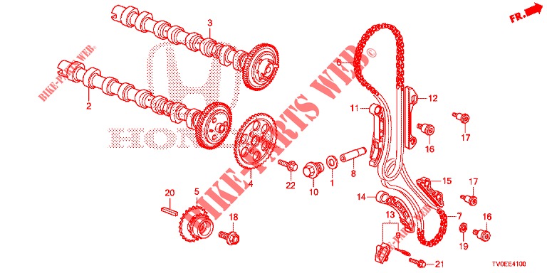 ARVORE CAMES/CORRENTE ARVORE CAMES (DIESEL) para Honda CIVIC DIESEL 1.6 EXECUTIVE 5 portas 6 velocidades manuais 2014