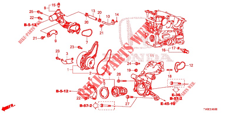 BOMBA AGUA/TERMOSTATO (DIESEL) para Honda CIVIC DIESEL 1.6 EXECUTIVE 5 portas 6 velocidades manuais 2014