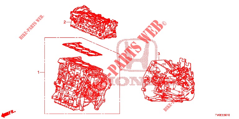 CONJ. MOTOR/CONJ. CAIXA VELOCIDADES (DIESEL) para Honda CIVIC DIESEL 1.6 EXECUTIVE 5 portas 6 velocidades manuais 2014