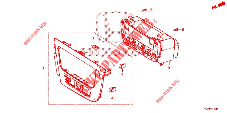 CONTROLO AQUECEDOR (LH) para Honda CIVIC DIESEL 1.6 EXECUTIVE 5 portas 6 velocidades manuais 2014