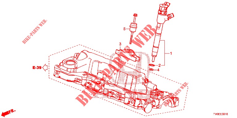 INJECTOR COMBUSTIVEL (DIESEL) para Honda CIVIC DIESEL 1.6 EXECUTIVE 5 portas 6 velocidades manuais 2014