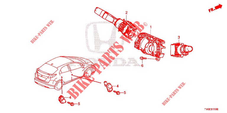 INTERRUPTOR COMBINADO  para Honda CIVIC DIESEL 1.6 EXECUTIVE 5 portas 6 velocidades manuais 2014