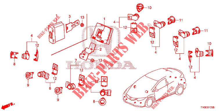 SENSOR ESTACIONAMENTO  para Honda CIVIC DIESEL 1.6 EXECUTIVE 5 portas 6 velocidades manuais 2014