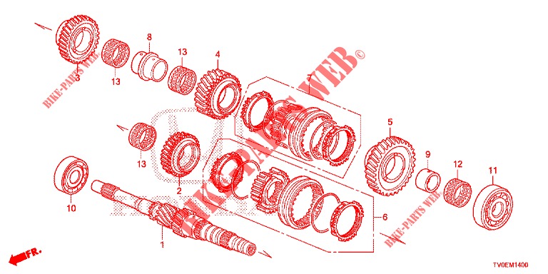 VEIO PRIMARIO (DIESEL) para Honda CIVIC DIESEL 1.6 EXECUTIVE 5 portas 6 velocidades manuais 2014