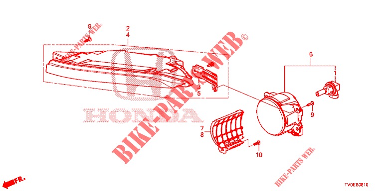    PHARE ANTIBROUILLARD/FEU D'ECLAIRAGE DE CONDUITE DE JOUR para Honda CIVIC DIESEL 1.6 LIFSTYLE 5 portas 6 velocidades manuais 2014