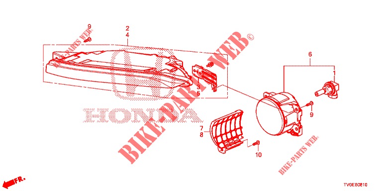     PHARE ANTIBROUILLARD/FEU D'ECLAIRAGE DE CONDUITE DE JOUR para Honda CIVIC DIESEL 1.6 S 5 portas 6 velocidades manuais 2014