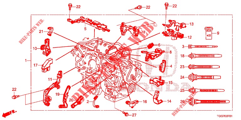 CABLAGEM (1.5L) para Honda CIVIC 1.5 PRESTIGE 5 portas totalmente automática CVT 2018