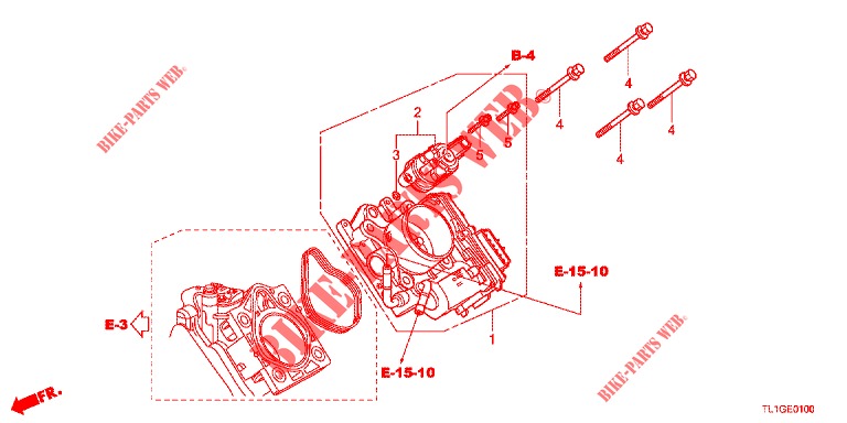 CORPO ACELERADOR (2.0L) para Honda ACCORD 2.0 EX 4 portas automática de 5 velocidades 2013
