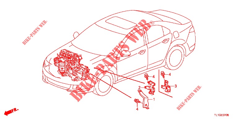 ESTEIO DO ARNES DO MOTOR(1.7L)(D.)  para Honda ACCORD 2.0 EX 4 portas automática de 5 velocidades 2013