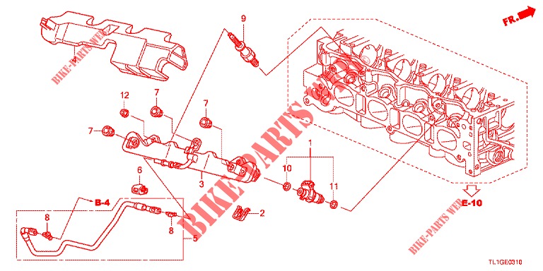 INJECTOR COMBUSTIVEL (2.0L) para Honda ACCORD 2.0 EX 4 portas automática de 5 velocidades 2013