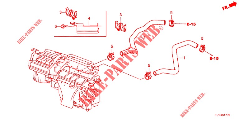 TUBO FLEXIVEL LAVA/CONDUTA (2.0L) (RH) para Honda ACCORD 2.0 EX 4 portas automática de 5 velocidades 2013
