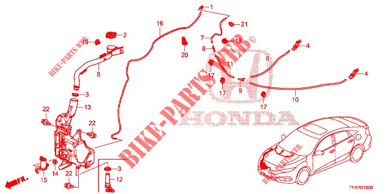 LAVA PARA BRISAS (2 PORTAS)  para Honda CIVIC DIESEL 1.6 TOP 4 portas 6 velocidades manuais 2018