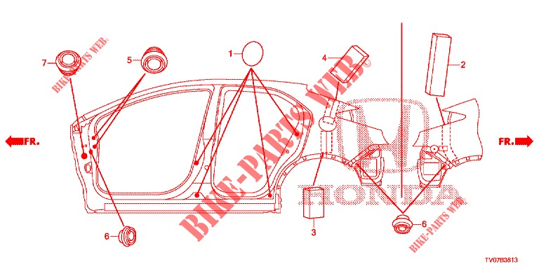 OLHAL (LATERAL) para Honda CIVIC 1.4 ES 5 portas 6 velocidades manuais 2012