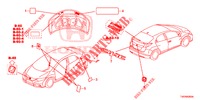 EMBLEMAS/ETIQUETAS CUIDADO  para Honda CIVIC 1.8 ES 5 portas 6 velocidades manuais 2012