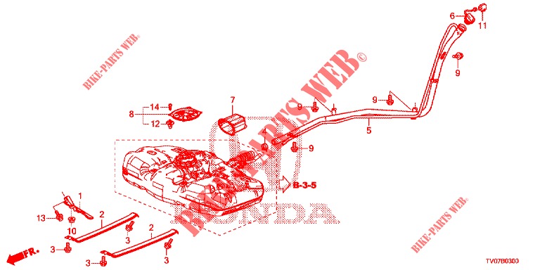 TUBO DO ENCHEDOR DE COMBUSTIVEL  para Honda CIVIC 1.8 ES 5 portas 6 velocidades manuais 2012