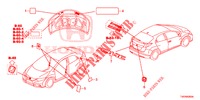 EMBLEMAS/ETIQUETAS CUIDADO  para Honda CIVIC 1.8 EX 5 portas automática de 5 velocidades 2012