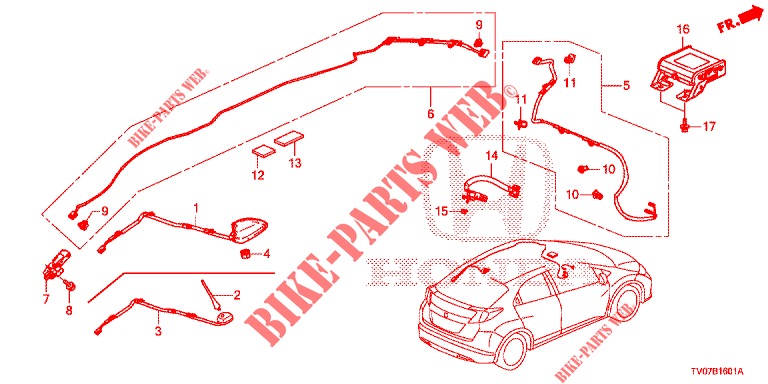 ANTENA/ALTIFALANTE (RH) para Honda CIVIC DIESEL 1.6 ES 5 portas 6 velocidades manuais 2013