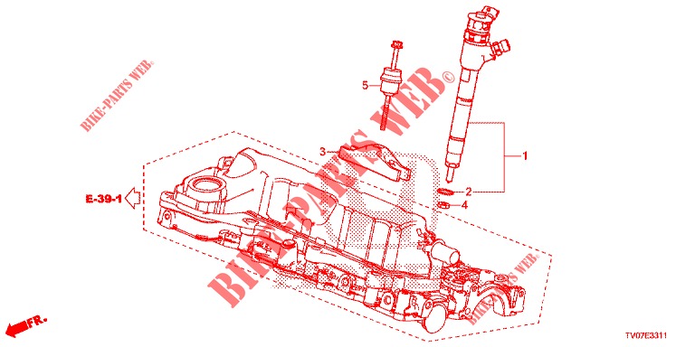 INJECTOR COMBUSTIVEL (DIESEL) (1.6L) para Honda CIVIC DIESEL 1.6 ES 5 portas 6 velocidades manuais 2013