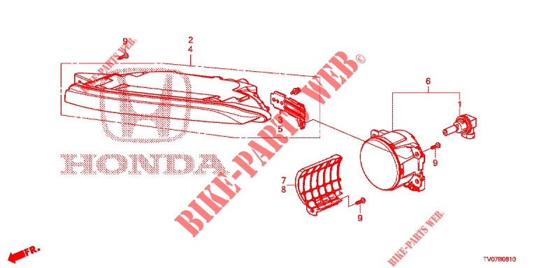 LUZES DE NEVOEIRO / LUZES DE CONDUÇÃO DE DIA para Honda CIVIC DIESEL 1.6 ES 5 portas 6 velocidades manuais 2013
