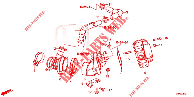 PRESSÃO DE ENTRADA DA VÁLVULA DE CONTROLO (DIESEL) (1.6L) para Honda CIVIC DIESEL 1.6 EX 5 portas 6 velocidades manuais 2013