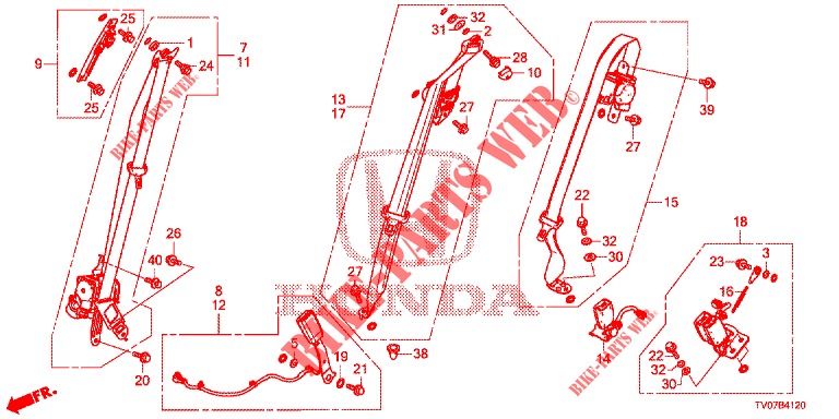 BANCO FRENTE/CINTOS SEGURANCA  para Honda CIVIC DIESEL 1.6 S 5 portas 6 velocidades manuais 2013