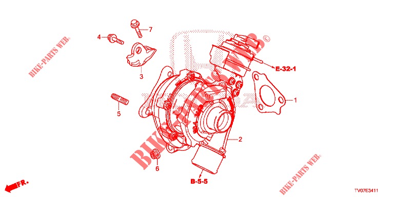 TURBO COMPRESSOR (DIESEL) (1.6L) para Honda CIVIC DIESEL 1.6 S 5 portas 6 velocidades manuais 2013