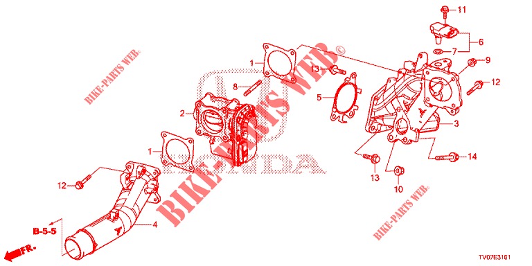VÁLVULA DE ALETA DE ADMISSÃO (DIESEL) (1.6L) para Honda CIVIC DIESEL 1.6 S 5 portas 6 velocidades manuais 2013