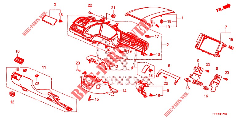 GUARNICAO INSTRUMENTOS (COTE DE CONDUCTEUR) (LH) para Honda CIVIC DIESEL 1.6 ENTRY 4 portas automática de 9 velocidades 2018