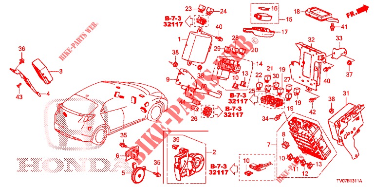 UNIDADE CONTROLO (CABINE) (1) (RH) para Honda CIVIC 1.8 S 5 portas 6 velocidades manuais 2013