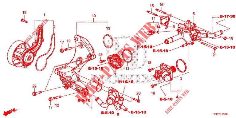 BOMBA AGUA/TERMOSTATO (1,0 L) para Honda CIVIC 1.0 ES 5 portas 6 velocidades manuais 2017