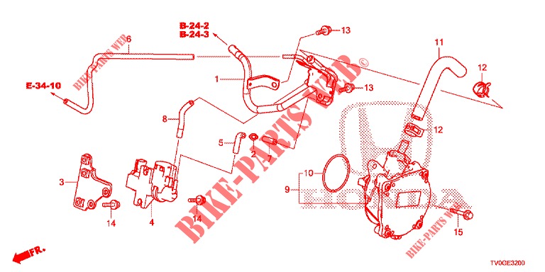 TUBO METALICO INSTALACAO/BOMBA DE VACUO (DIESEL) para Honda CIVIC DIESEL 1.6 EX EURO 6 5 portas 6 velocidades manuais 2015
