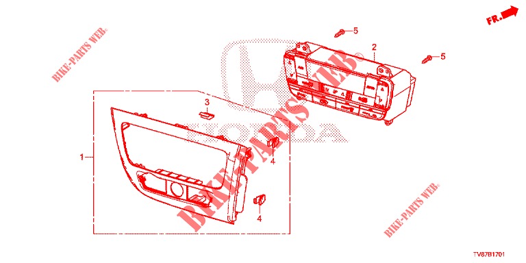 COMANDO AR CONDICIONADO AUTOMATICO (RH) para Honda CIVIC TYPE R 5 portas 6 velocidades manuais 2016