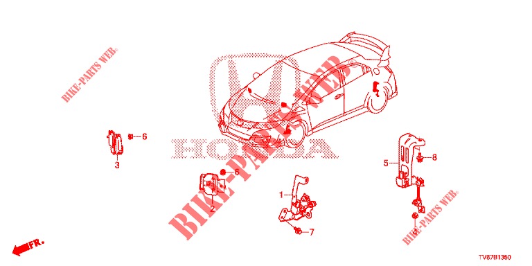 CONTROLO DE NIVELAMENTO AUTOMATICO  para Honda CIVIC TYPE R 5 portas 6 velocidades manuais 2016