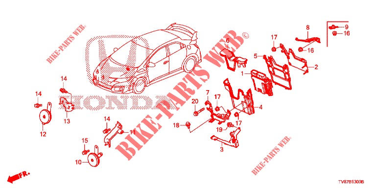 UNIDADE CONTROLO (COMPARTIMENT MOTEUR) (1) para Honda CIVIC TYPE R 5 portas 6 velocidades manuais 2016